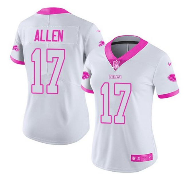 Men's Buffalo Bills ACTIVE PLAYER Custom White Pink Vapor Untouchable Limited Stitched Jersey